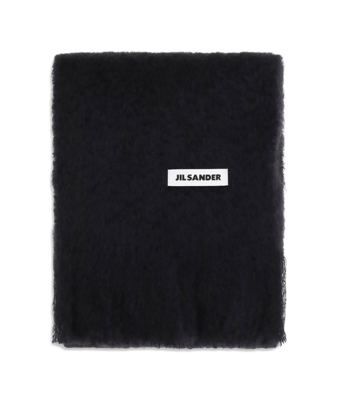 JIL SANDER Черный шарф, фото 2