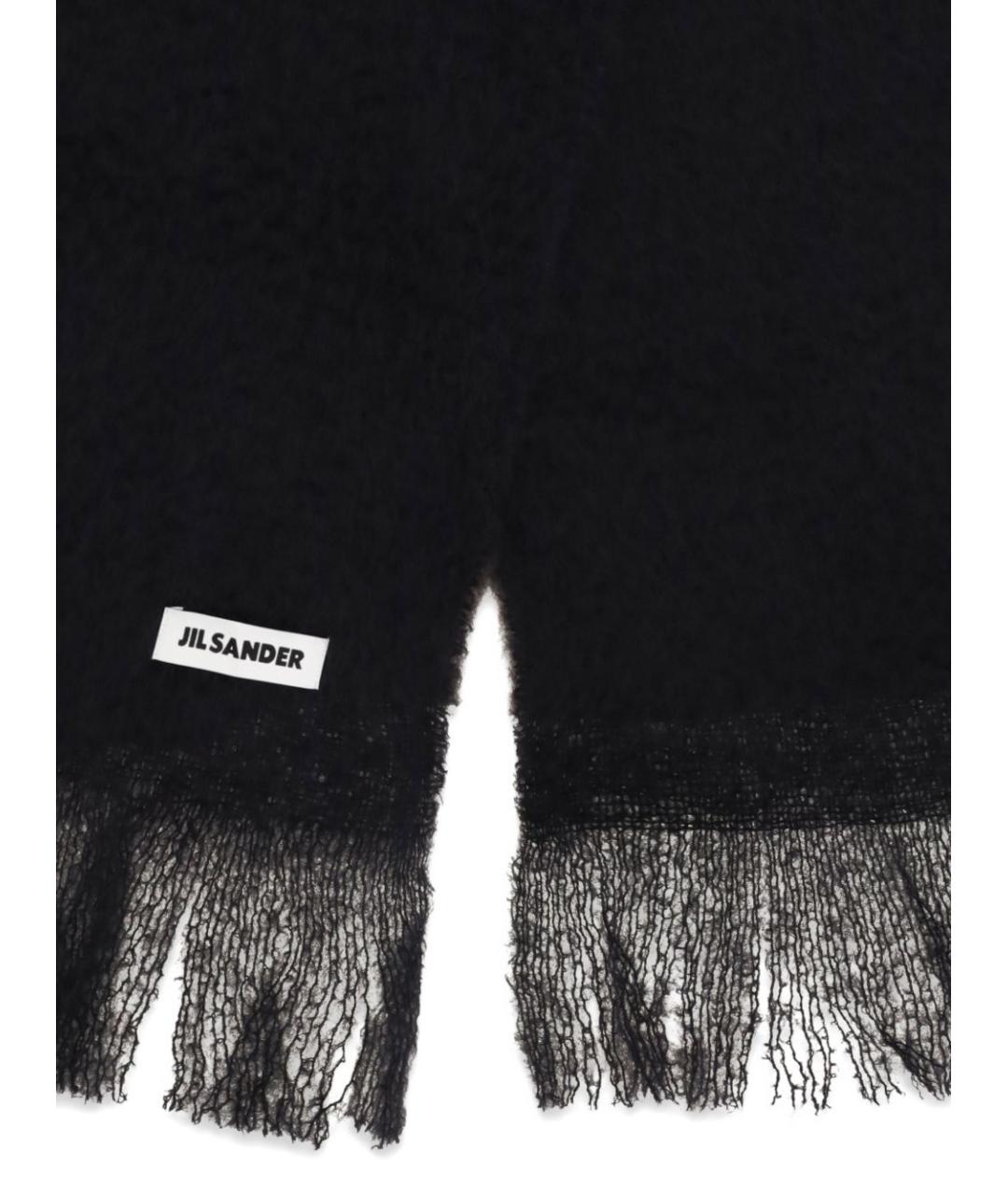 JIL SANDER Черный шарф, фото 3
