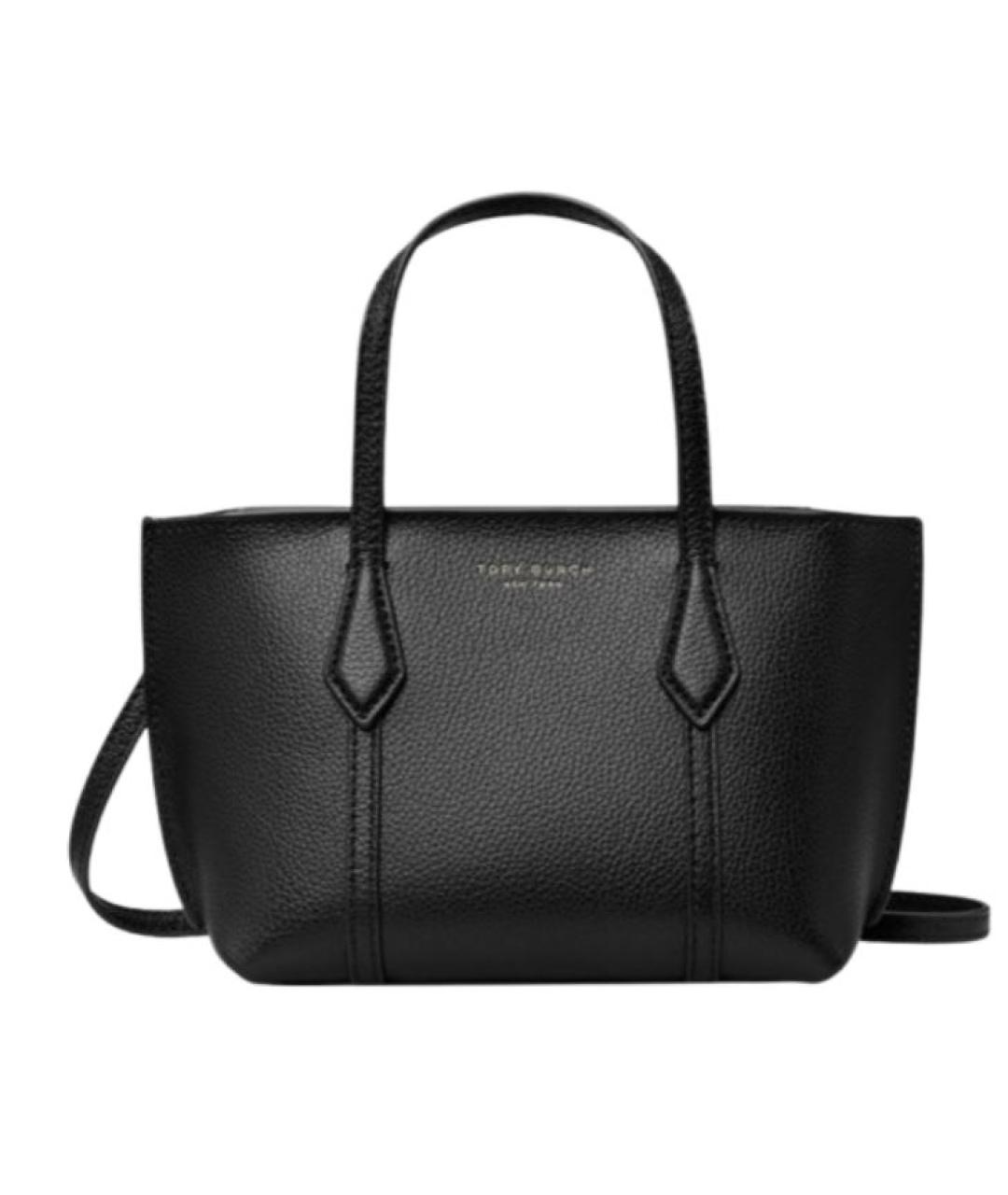 TORY BURCH Черная кожаная сумка тоут, фото 3