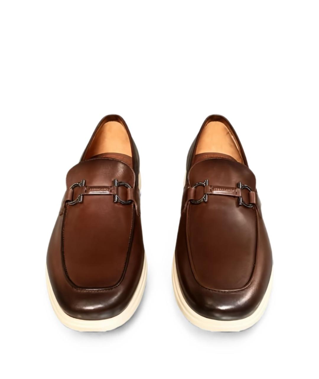 FERRAGAMO Коричневые кожаные туфли, фото 2