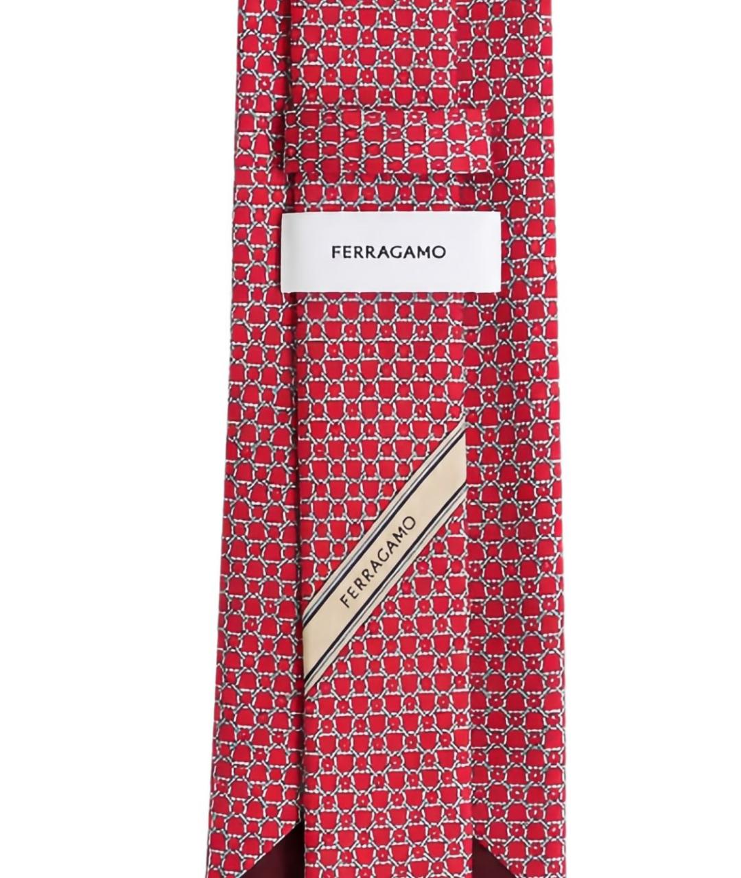 FERRAGAMO Красный шелковый галстук, фото 3