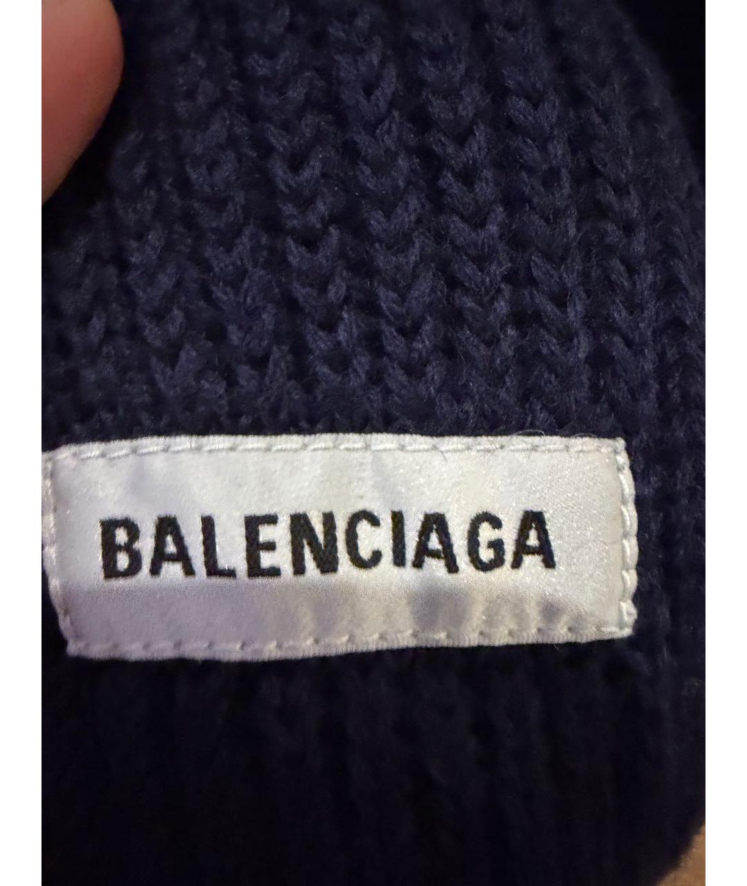 BALENCIAGA Темно-синий шерстяной кардиган, фото 4