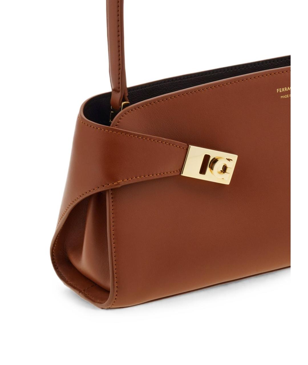 FERRAGAMO Коричневая кожаная сумка через плечо, фото 2