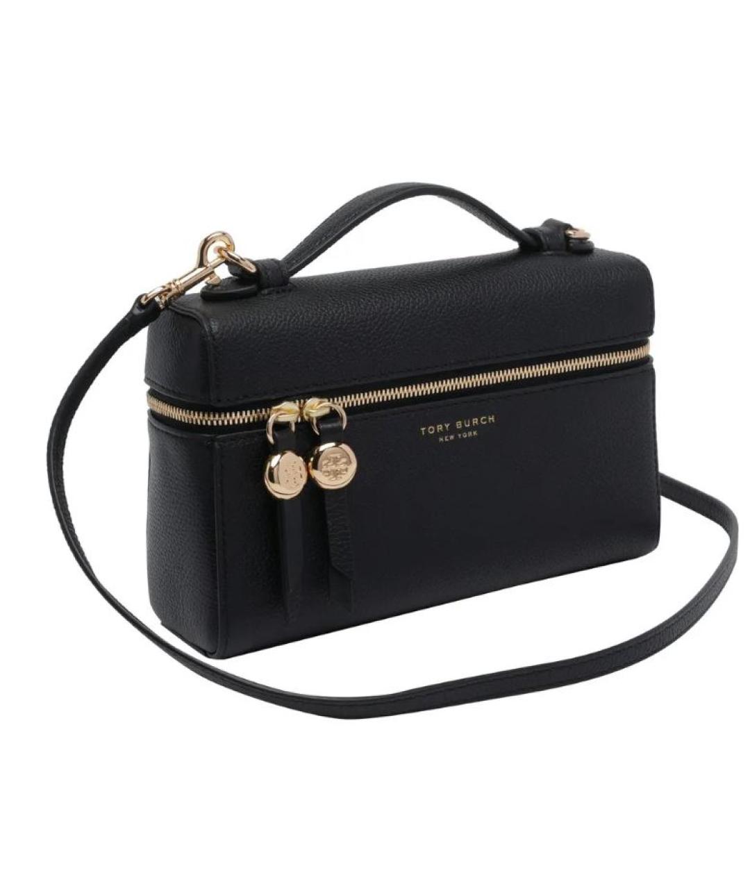TORY BURCH Черная кожаная сумка с короткими ручками, фото 2