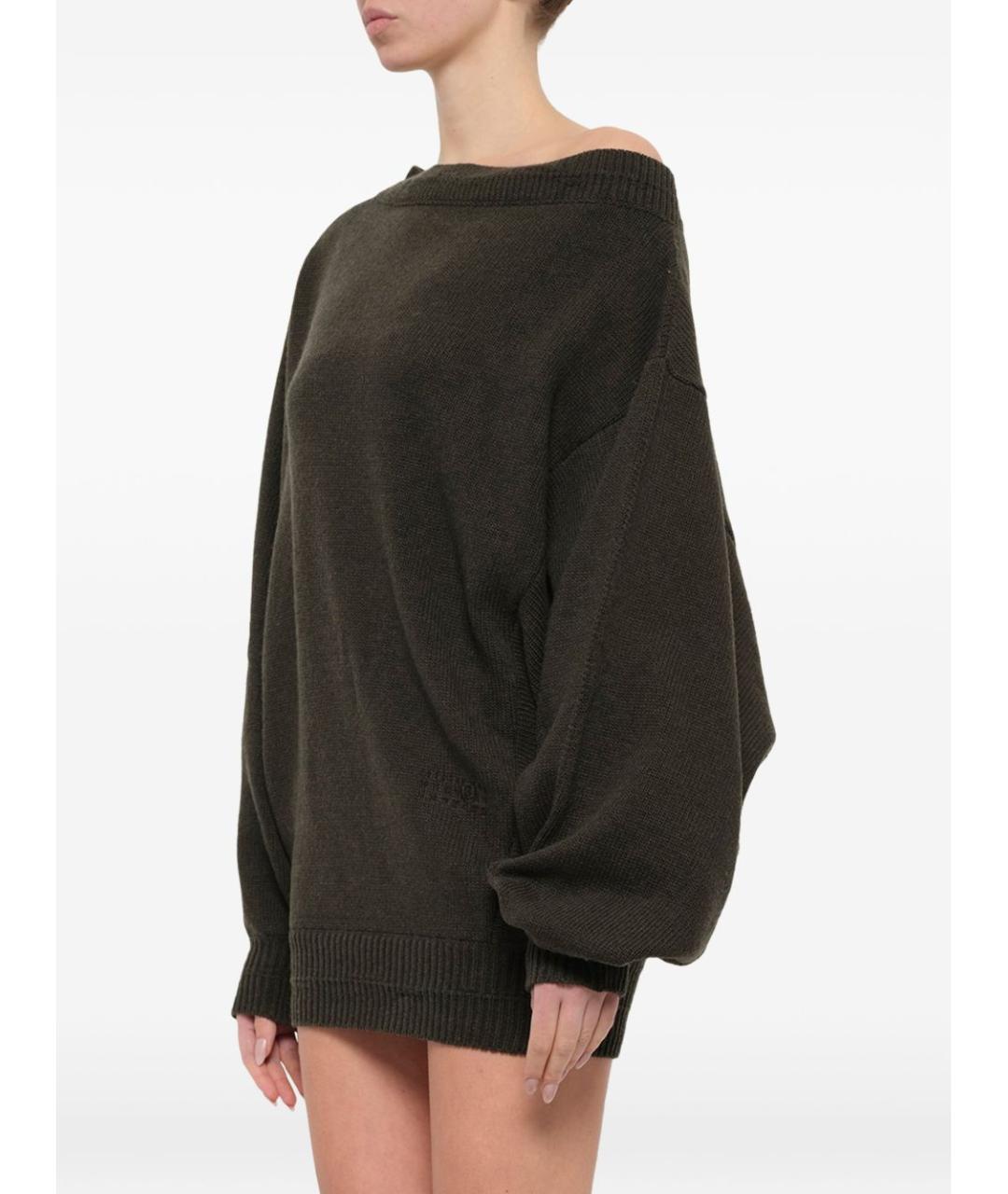 MM6 MAISON MARGIELA Серое шерстяное повседневное платье, фото 3