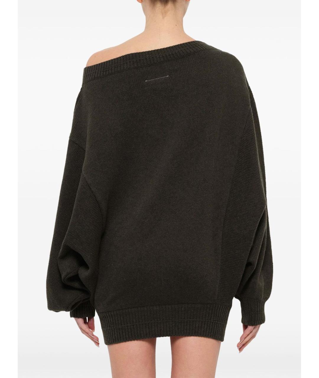 MM6 MAISON MARGIELA Серое шерстяное повседневное платье, фото 5