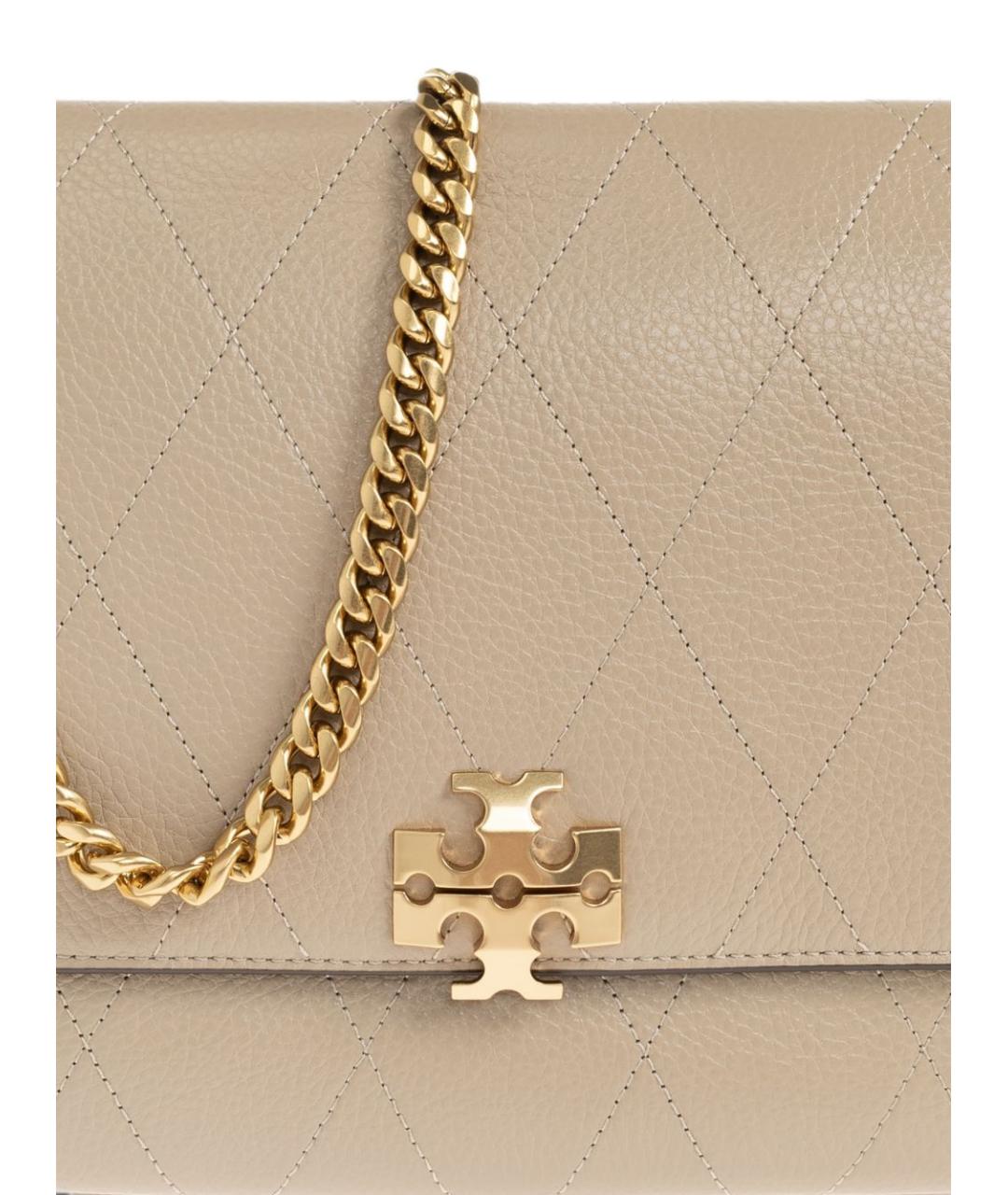 TORY BURCH Бежевая кожаная сумка через плечо, фото 6