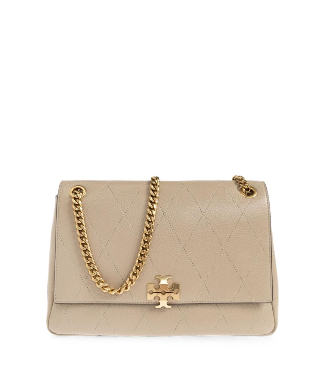 TORY BURCH Бежевая кожаная сумка через плечо, фото 1