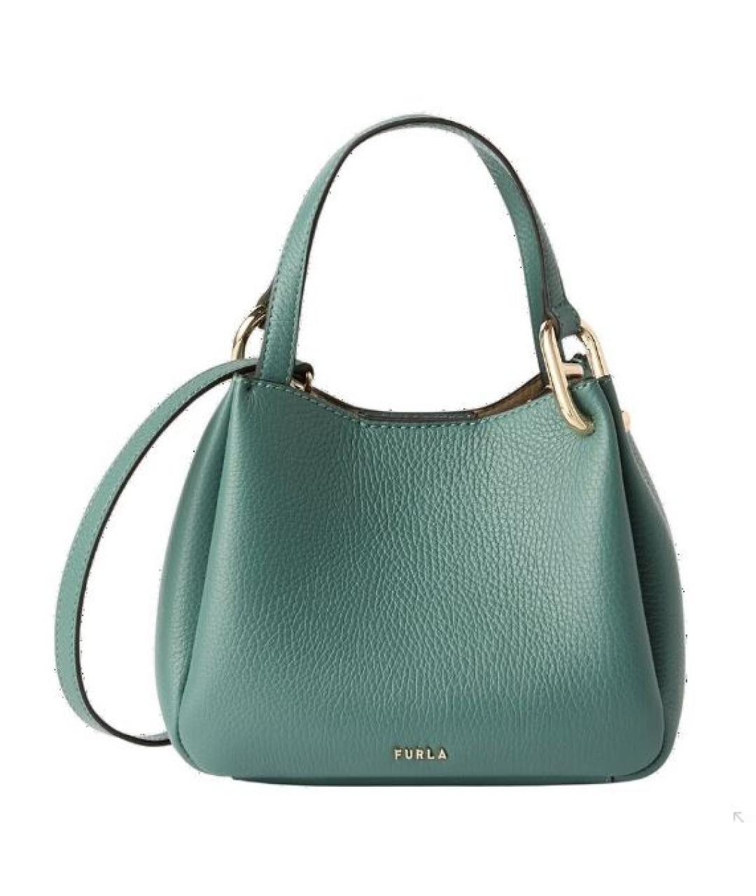 FURLA Зеленая кожаная сумка тоут, фото 1