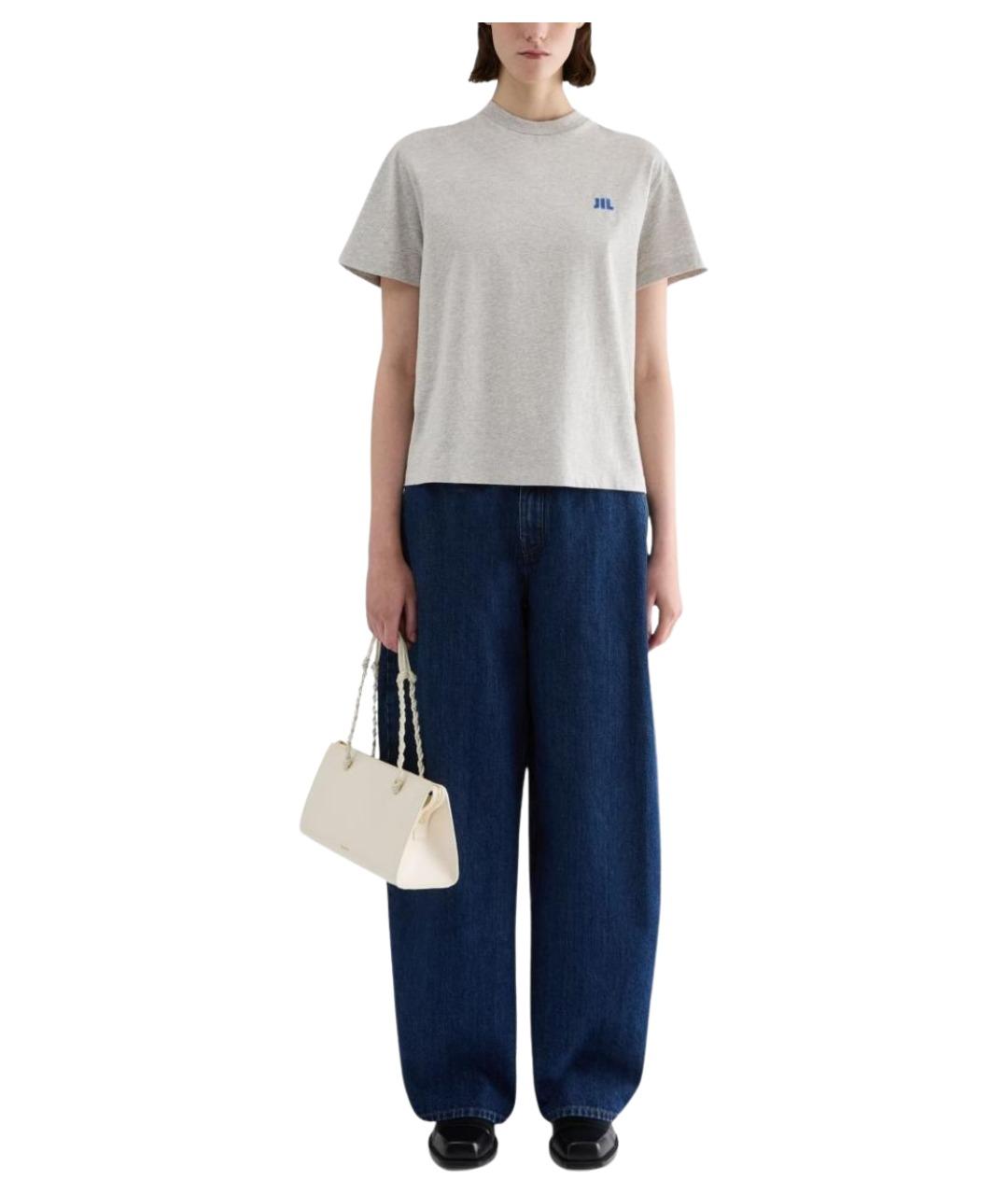 JIL SANDER Серая футболка, фото 4