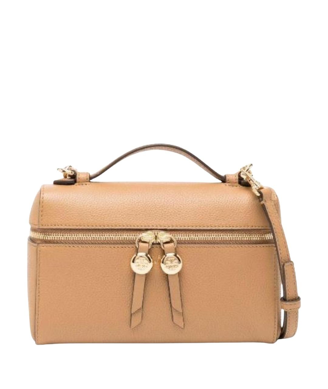 TORY BURCH Бежевая кожаная сумка через плечо, фото 1