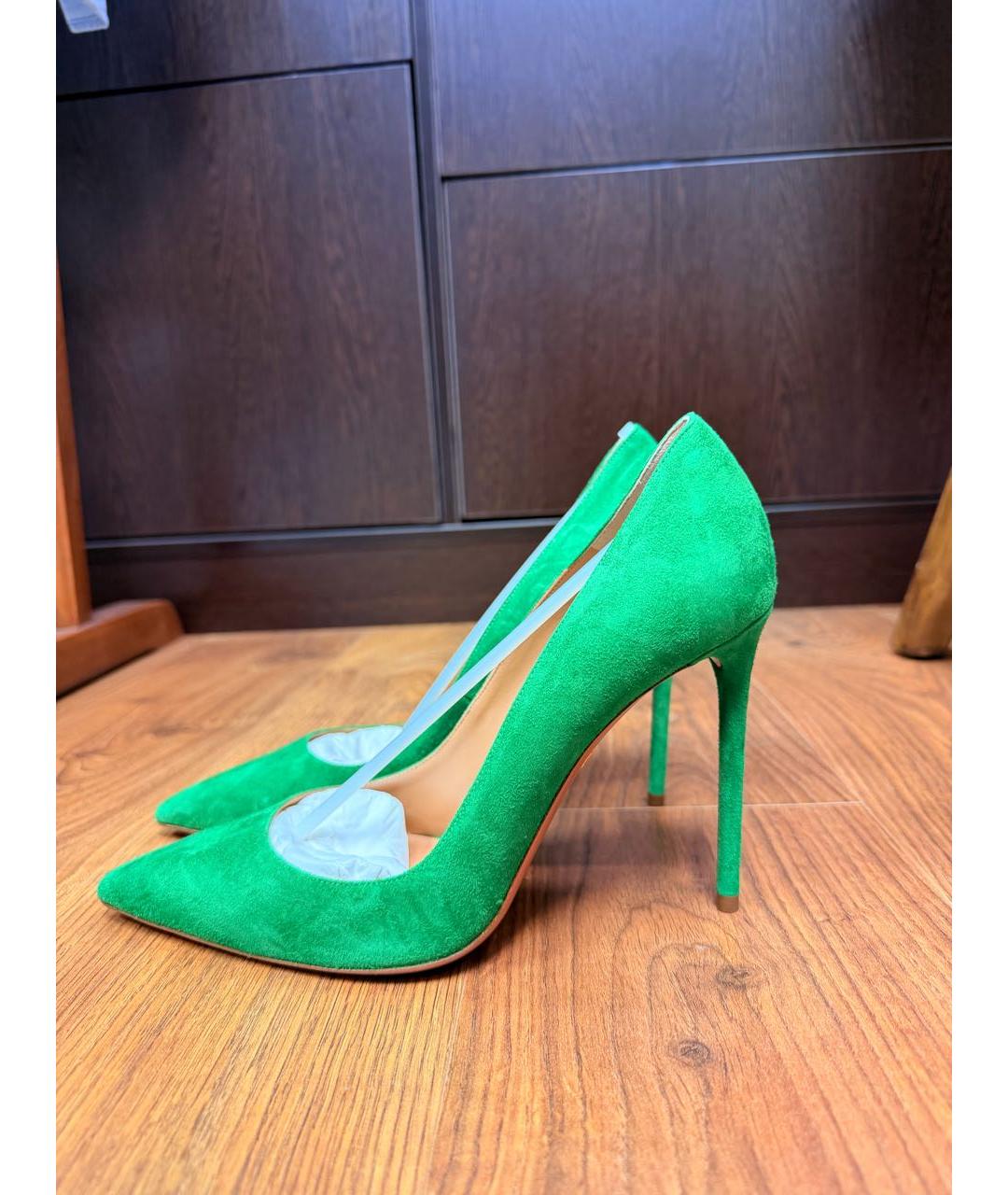 AQUAZZURA Зеленые замшевые туфли, фото 9