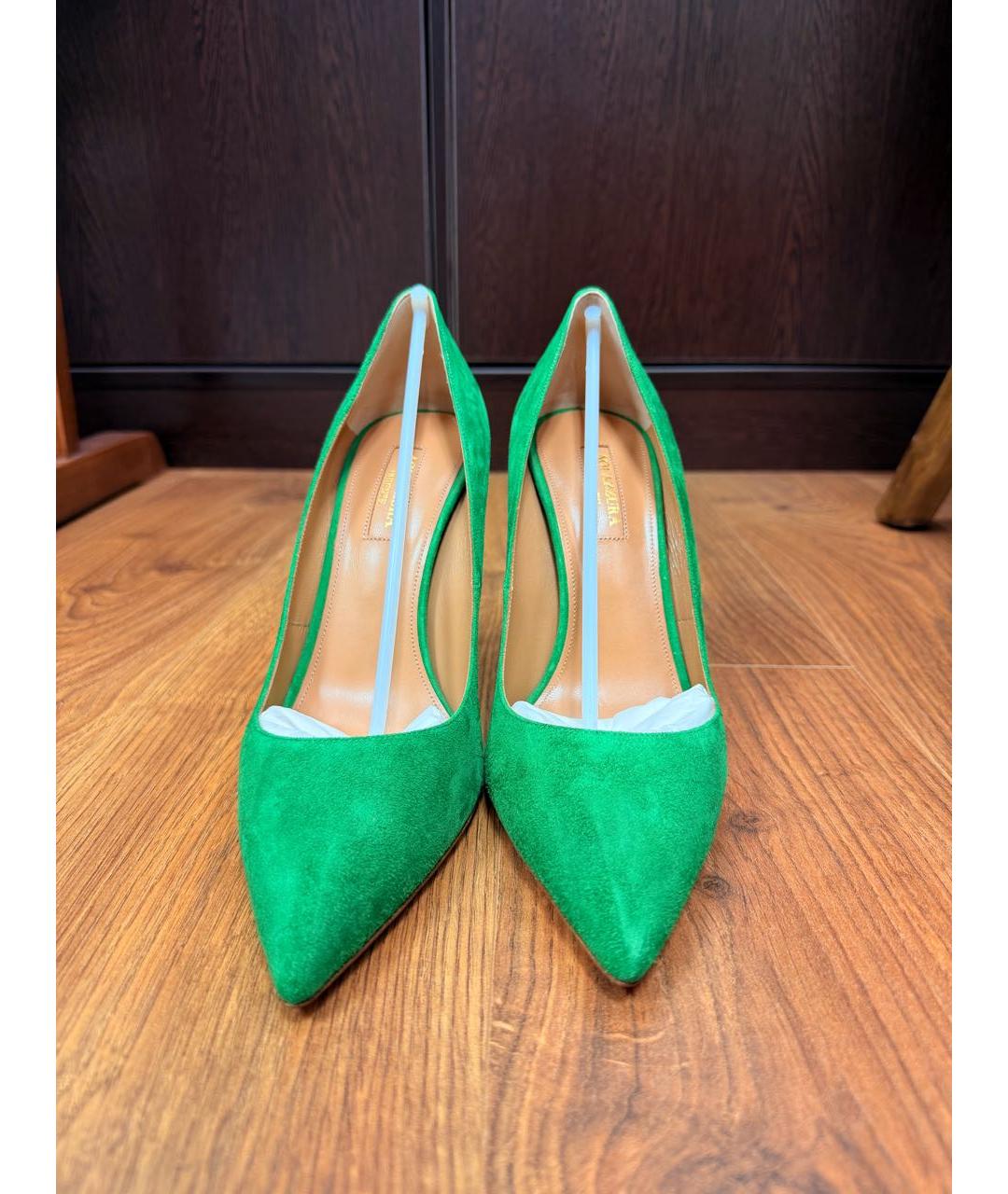 AQUAZZURA Зеленые замшевые туфли, фото 2