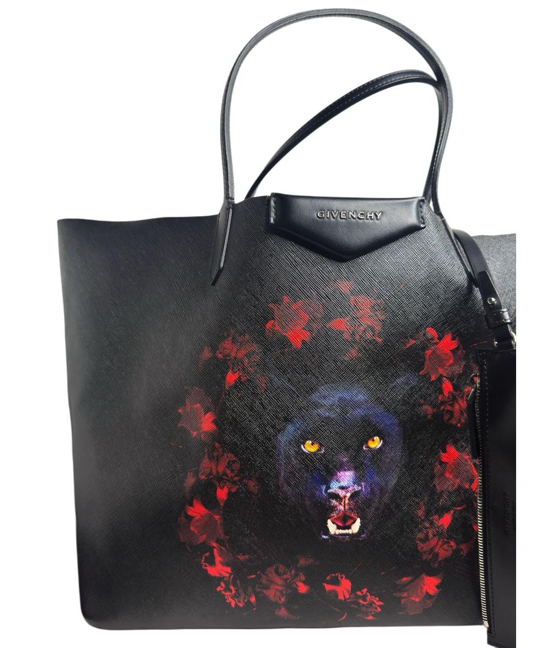GIVENCHY Черная кожаная сумка тоут, фото 2