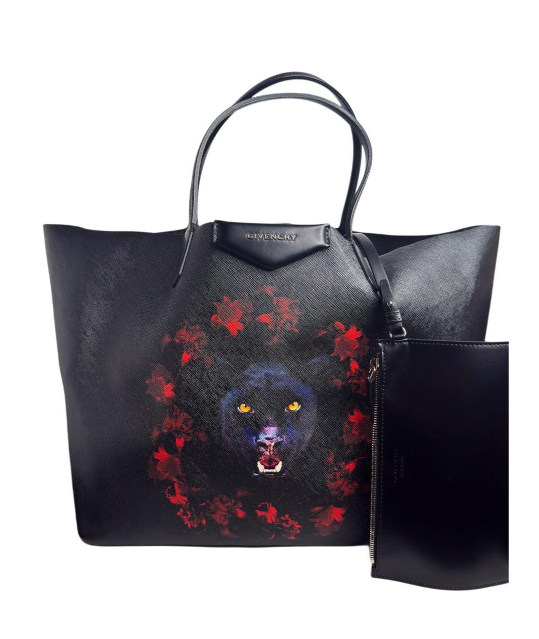 GIVENCHY Черная кожаная сумка тоут, фото 8