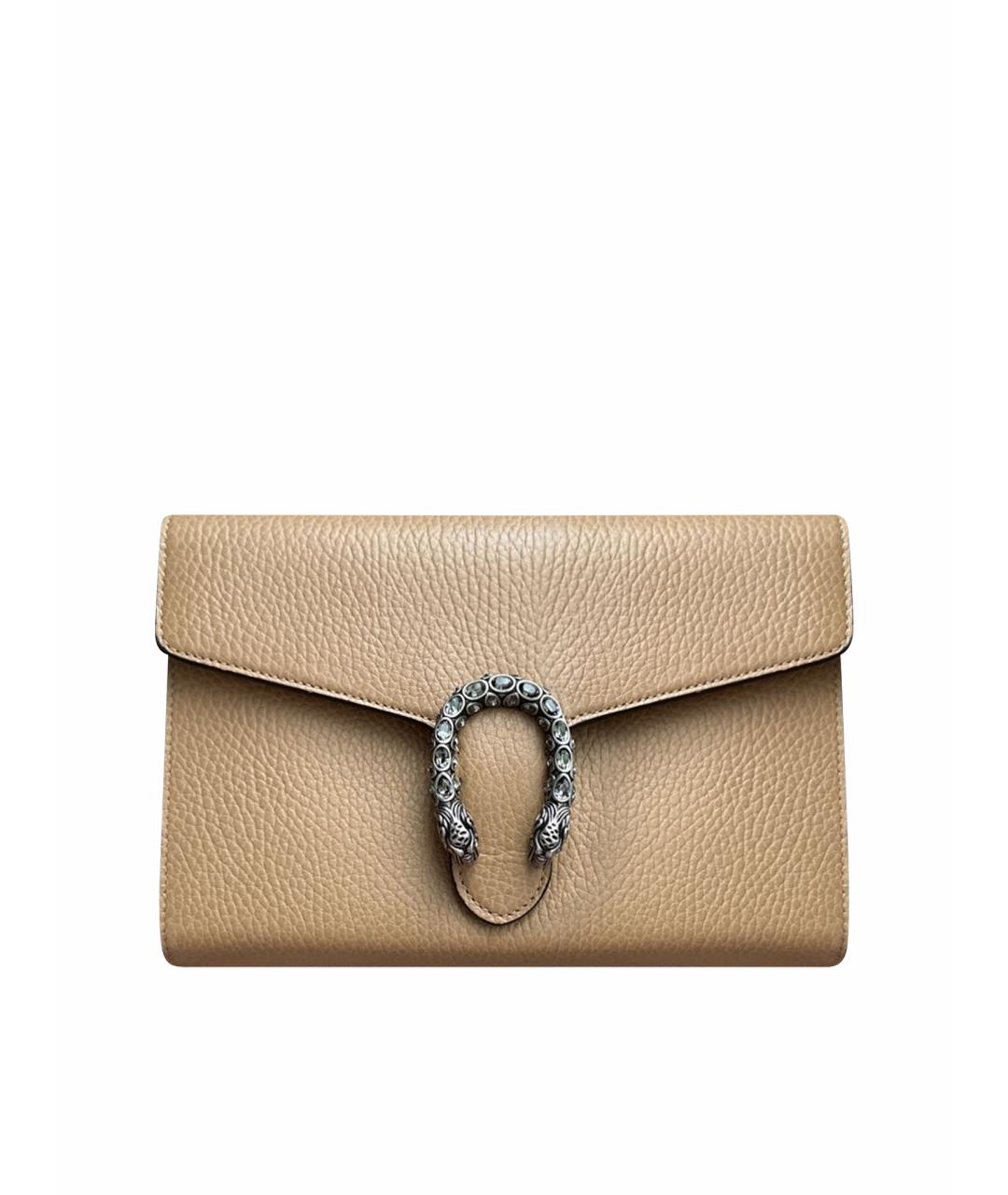 GUCCI Бежевая кожаная сумка через плечо, фото 1