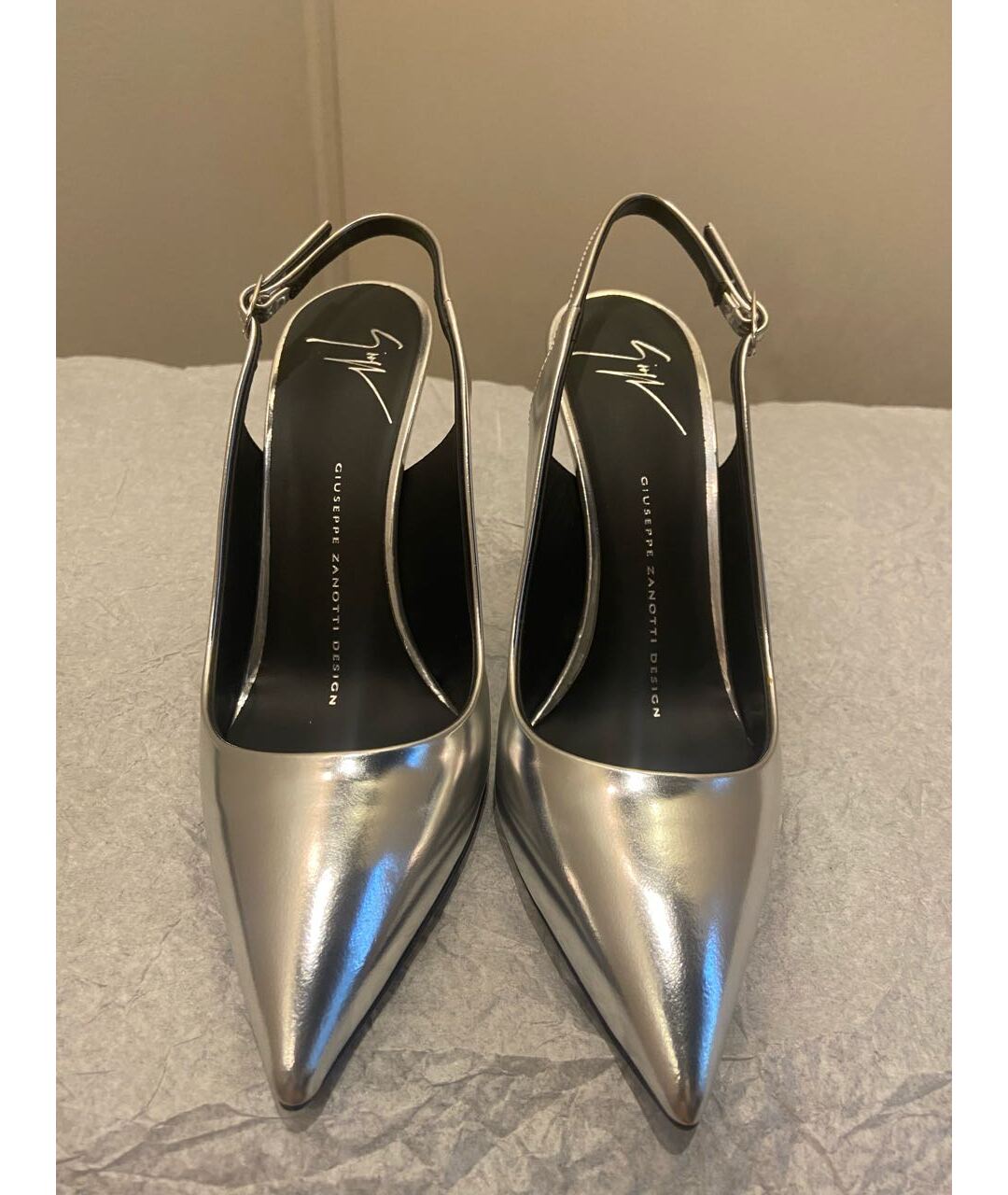 GIUSEPPE ZANOTTI DESIGN Серебряные кожаные туфли, фото 2