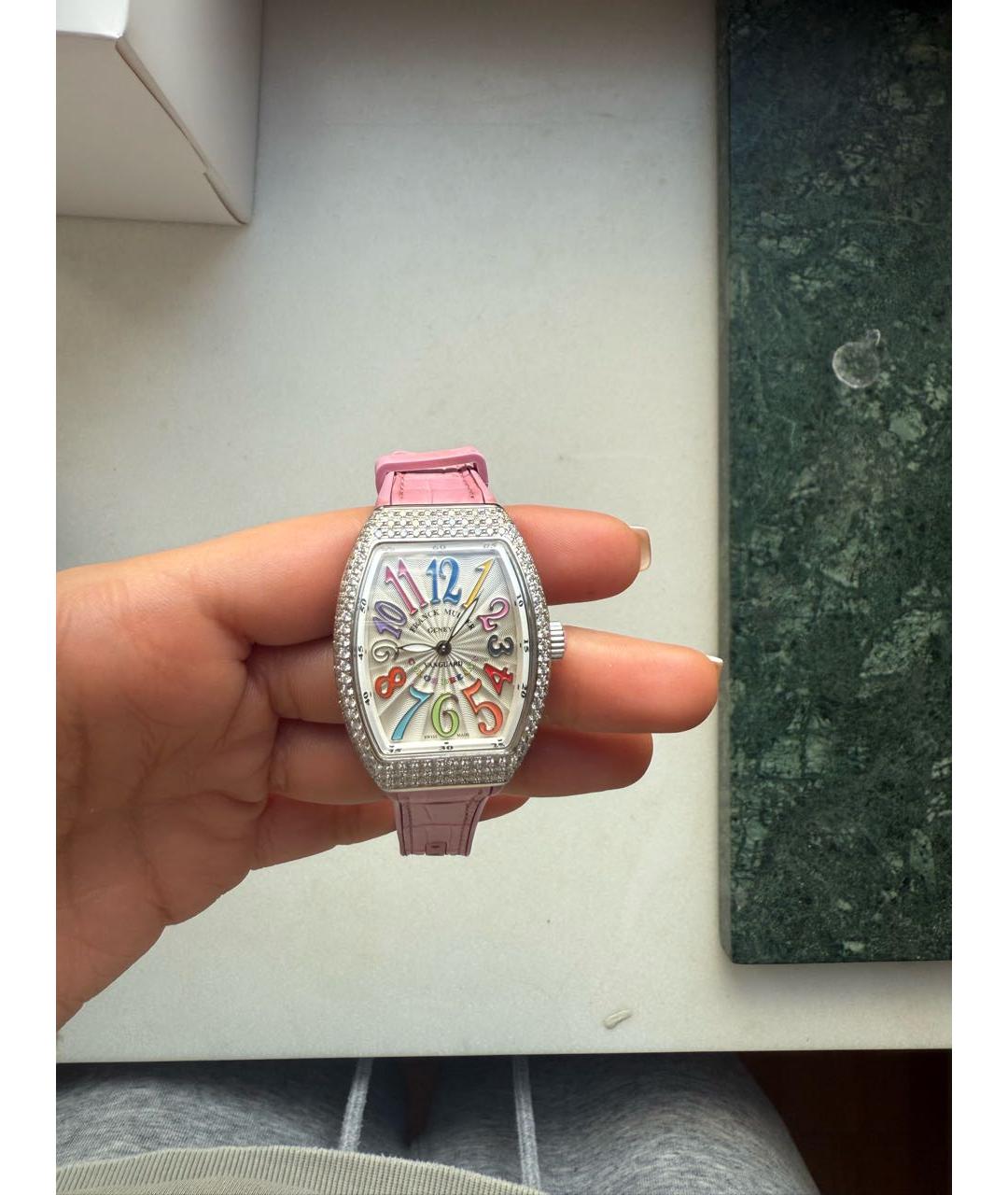 FRANCK MULLER Розовые часы из белого золота, фото 4