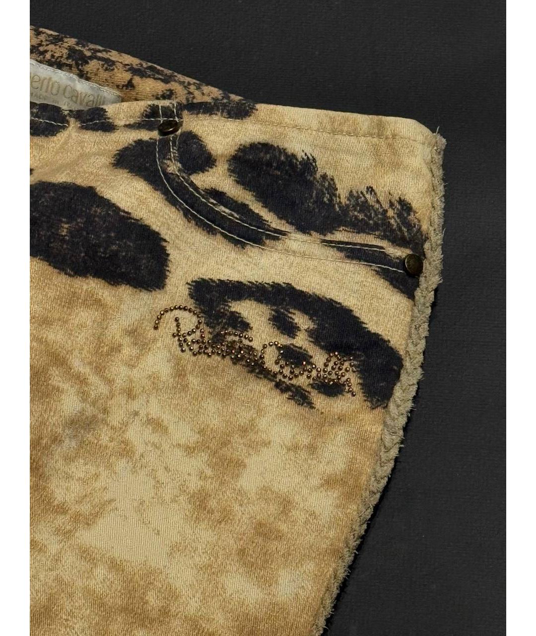 ROBERTO CAVALLI Мульти хлопковые прямые брюки, фото 4