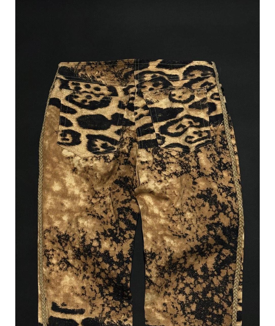 ROBERTO CAVALLI Мульти хлопковые прямые брюки, фото 5
