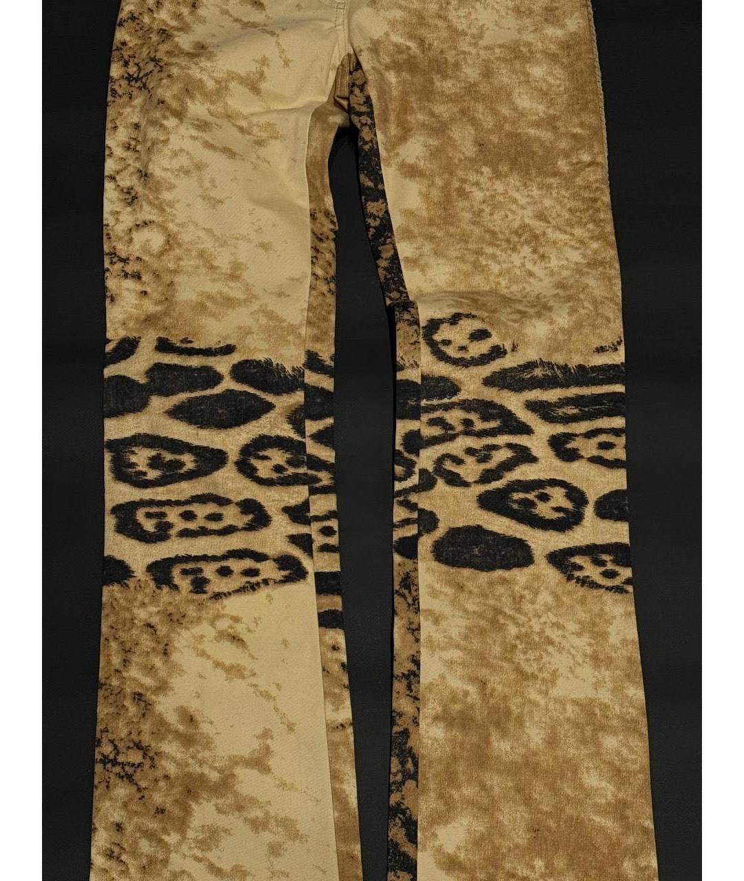 ROBERTO CAVALLI Мульти хлопковые прямые брюки, фото 7