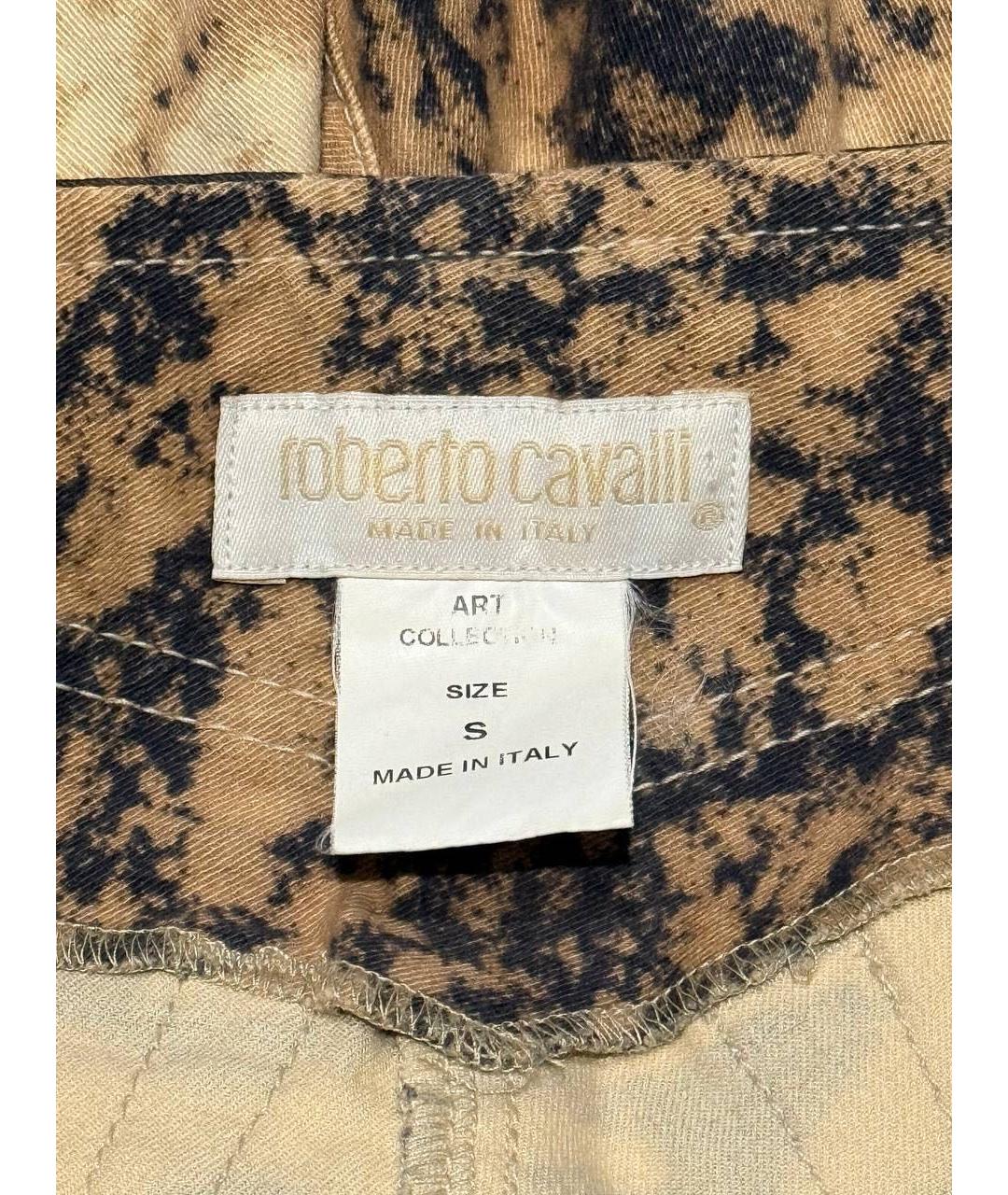 ROBERTO CAVALLI Мульти хлопковые прямые брюки, фото 3