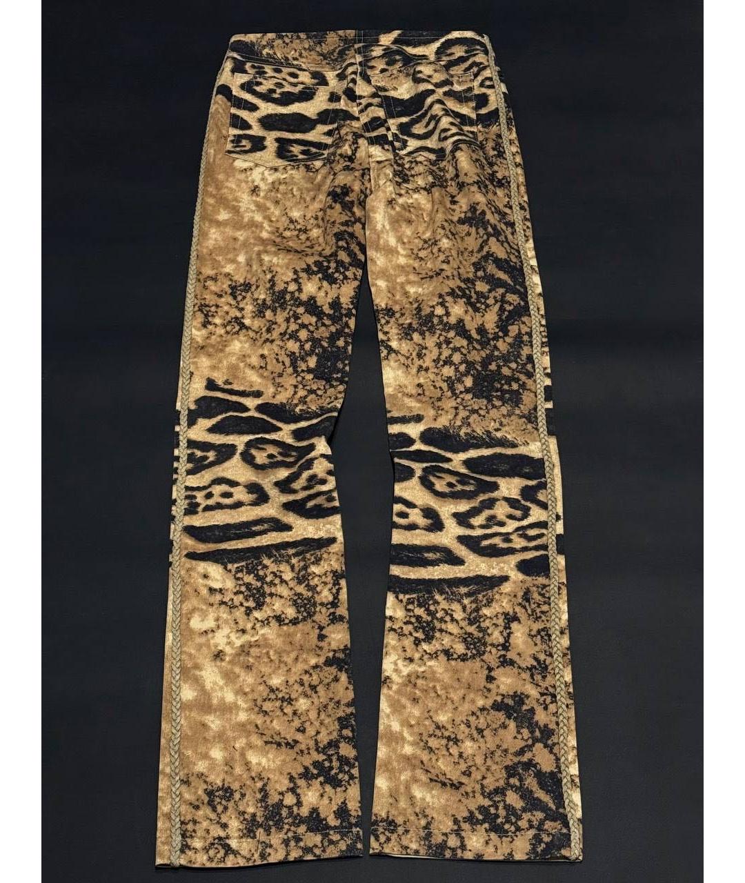 ROBERTO CAVALLI Мульти хлопковые прямые брюки, фото 2