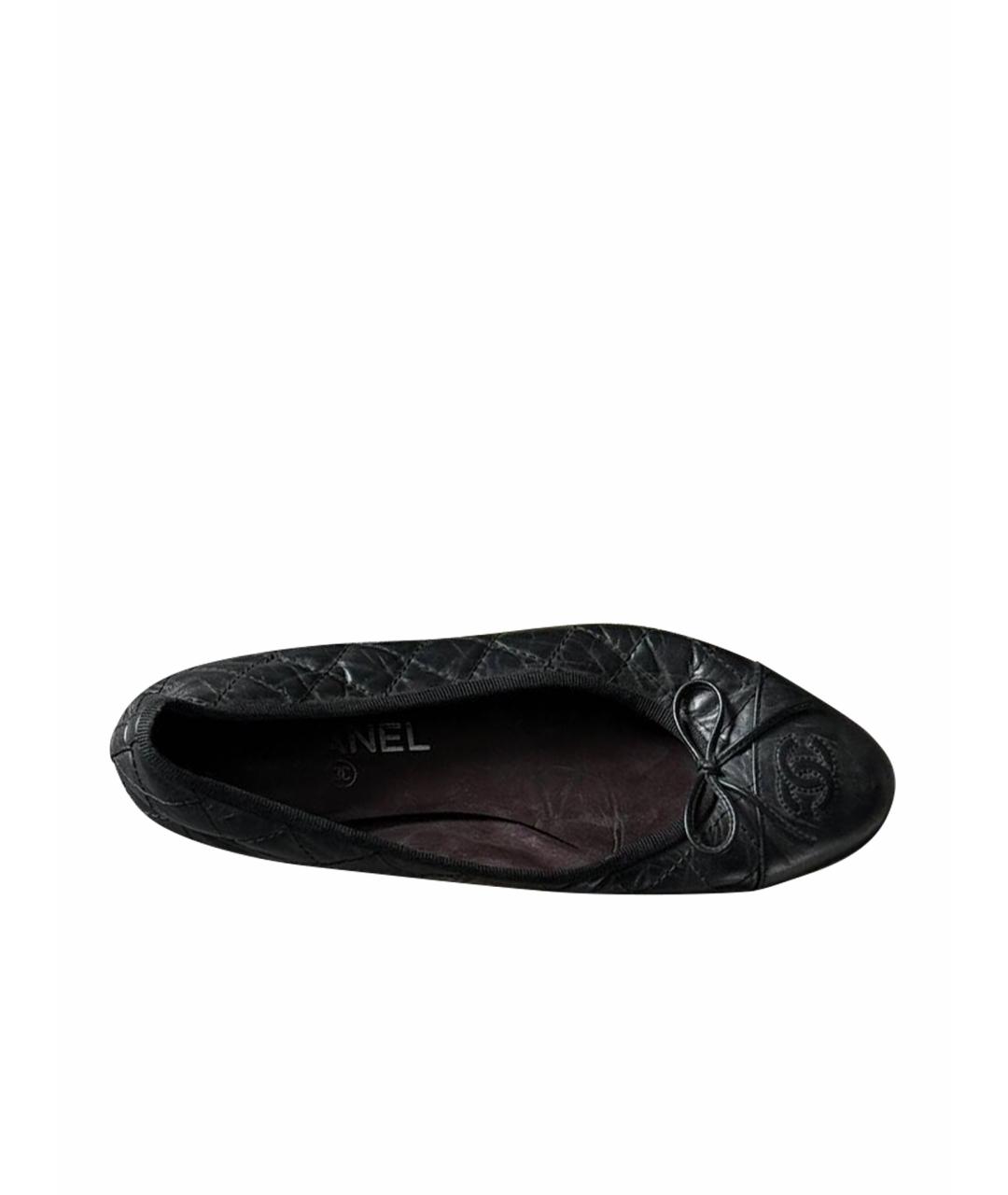 CHANEL Черные кожаные балетки, фото 1