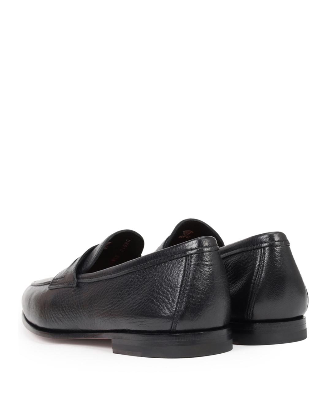 SANTONI Черные кожаные лоферы, фото 4
