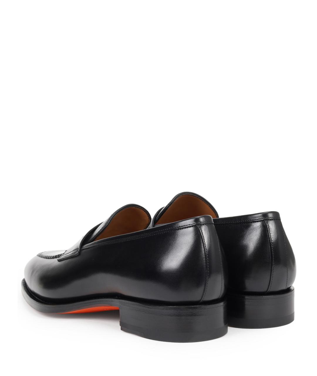 SANTONI Черные кожаные лоферы, фото 4