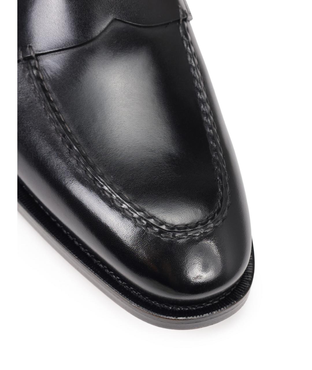 SANTONI Черные кожаные лоферы, фото 5