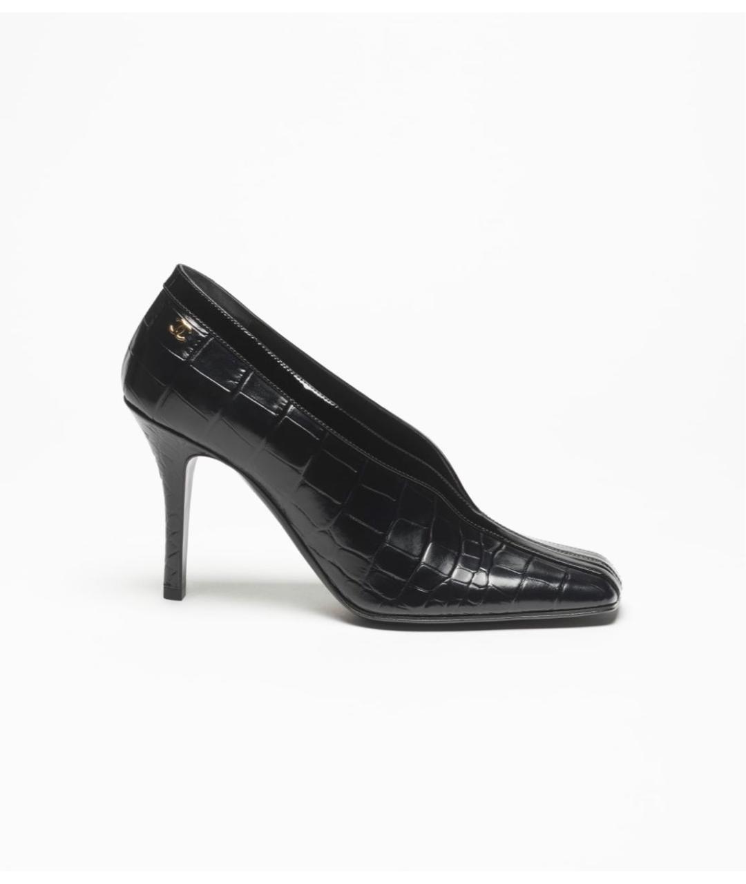 CHANEL Черные кожаные туфли, фото 6