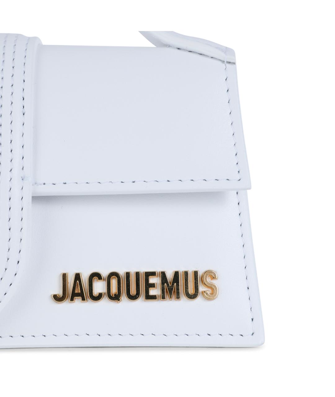 JACQUEMUS Белая кожаная сумка с короткими ручками, фото 4