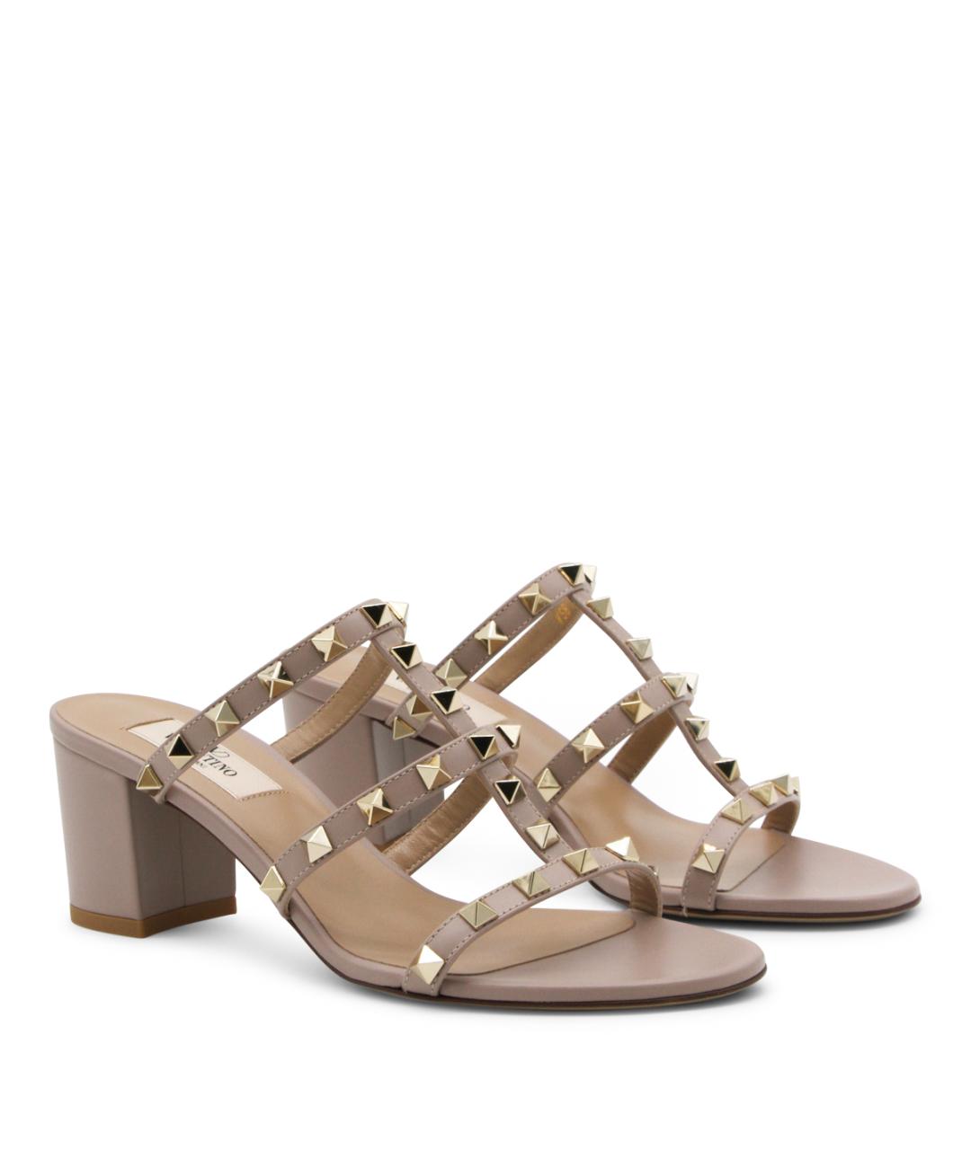 VALENTINO Розовые кожаные мюли, фото 2
