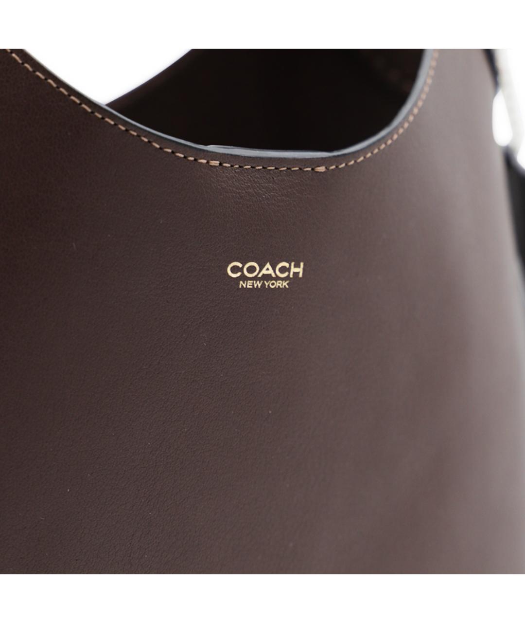 COACH Коричневая кожаная сумка через плечо, фото 4