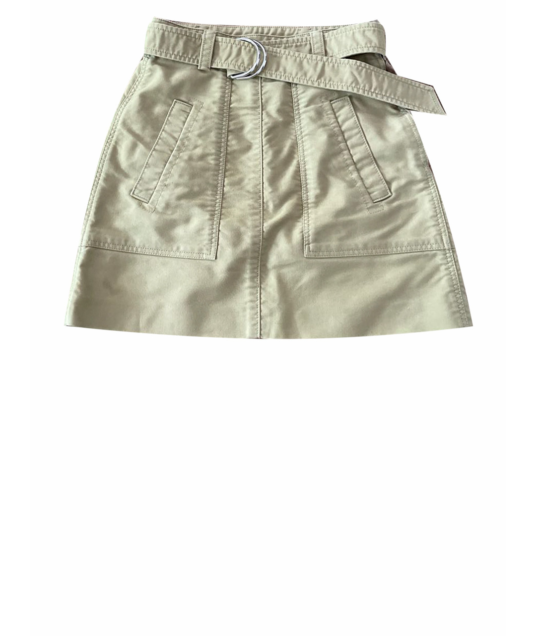 MIU MIU Хаки хлопковая юбка мини, фото 1