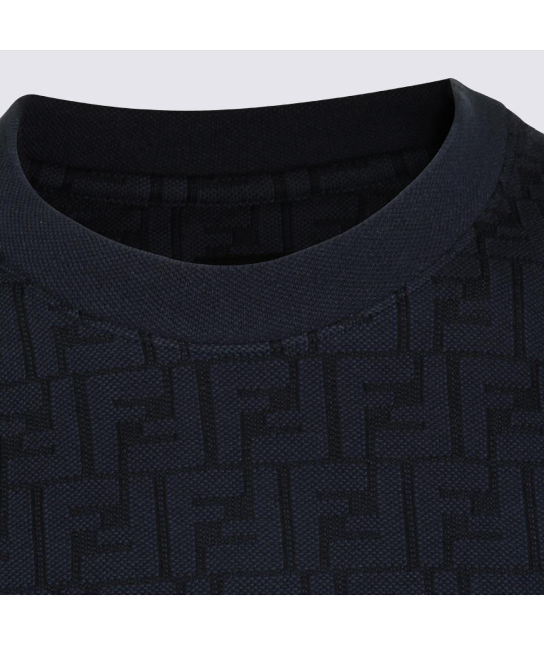 FENDI Синяя хлопковая футболка, фото 4