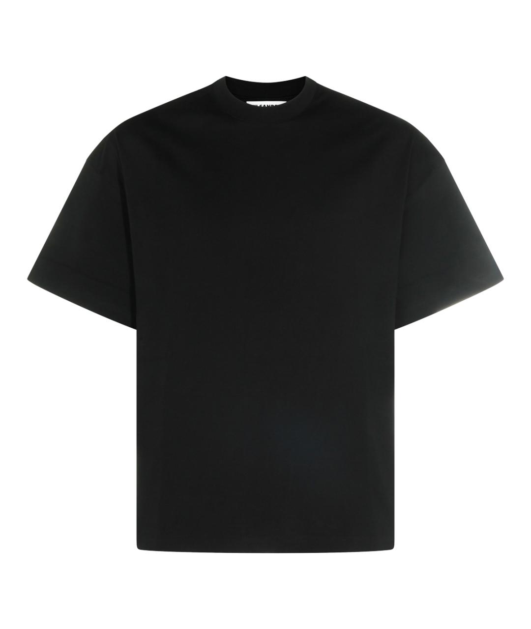 JIL SANDER Черная хлопковая футболка, фото 1