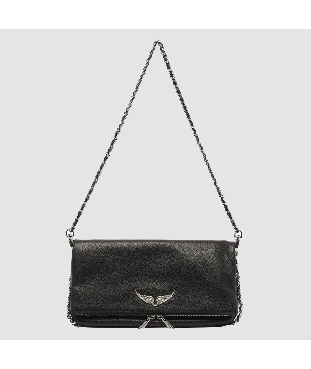 ZADIG & VOLTAIRE Черная кожаная сумка через плечо, фото 5