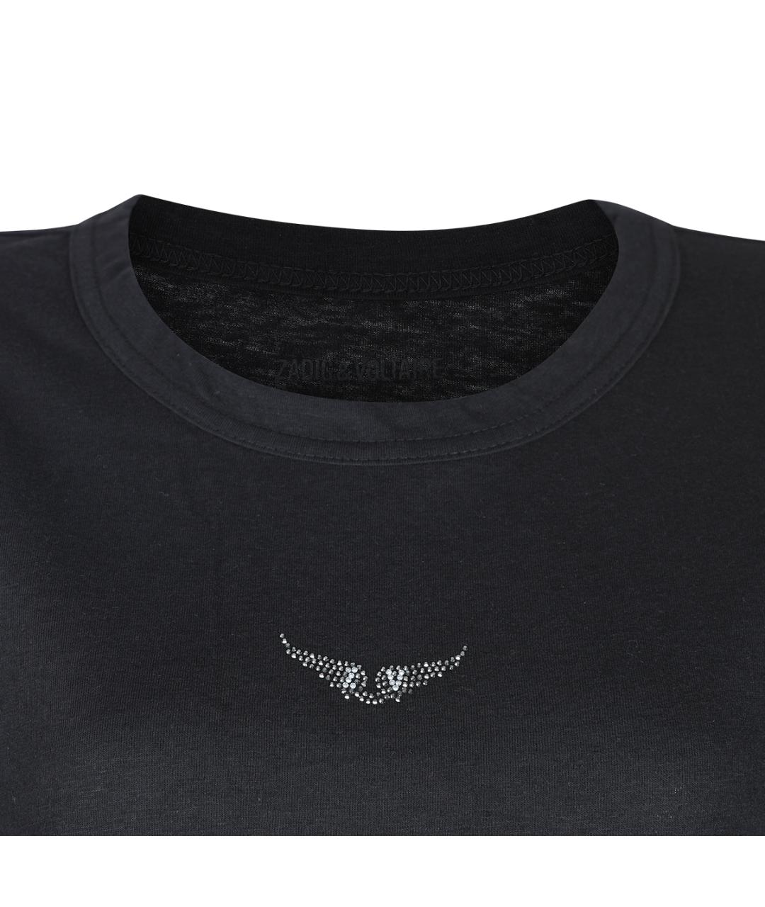 ZADIG & VOLTAIRE Черная полиэстеровая футболка, фото 3