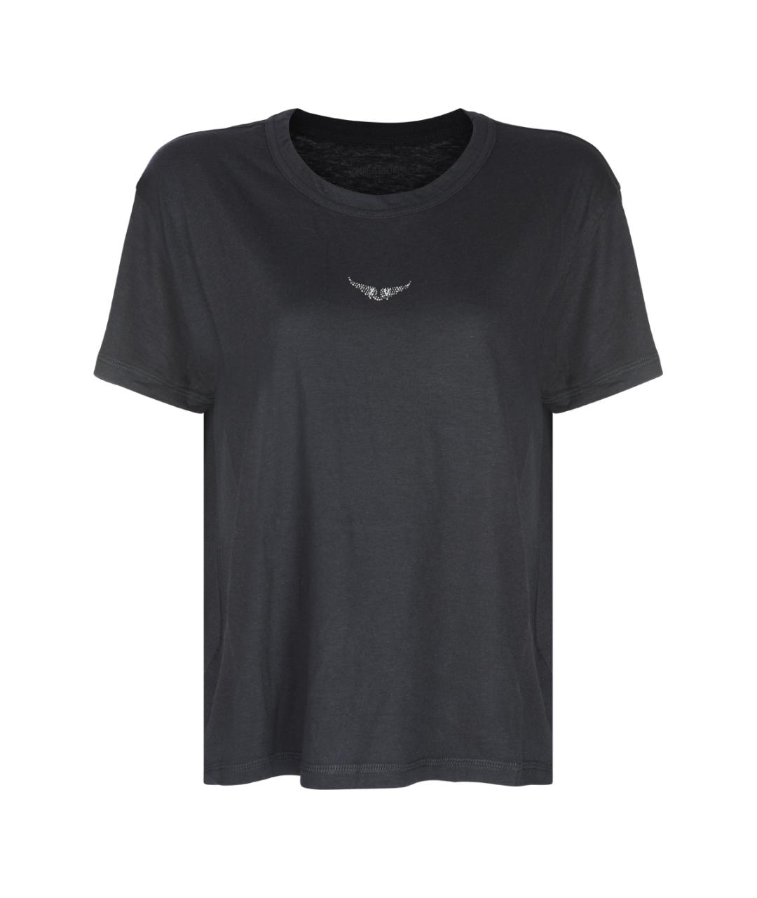 ZADIG & VOLTAIRE Черная полиэстеровая футболка, фото 1
