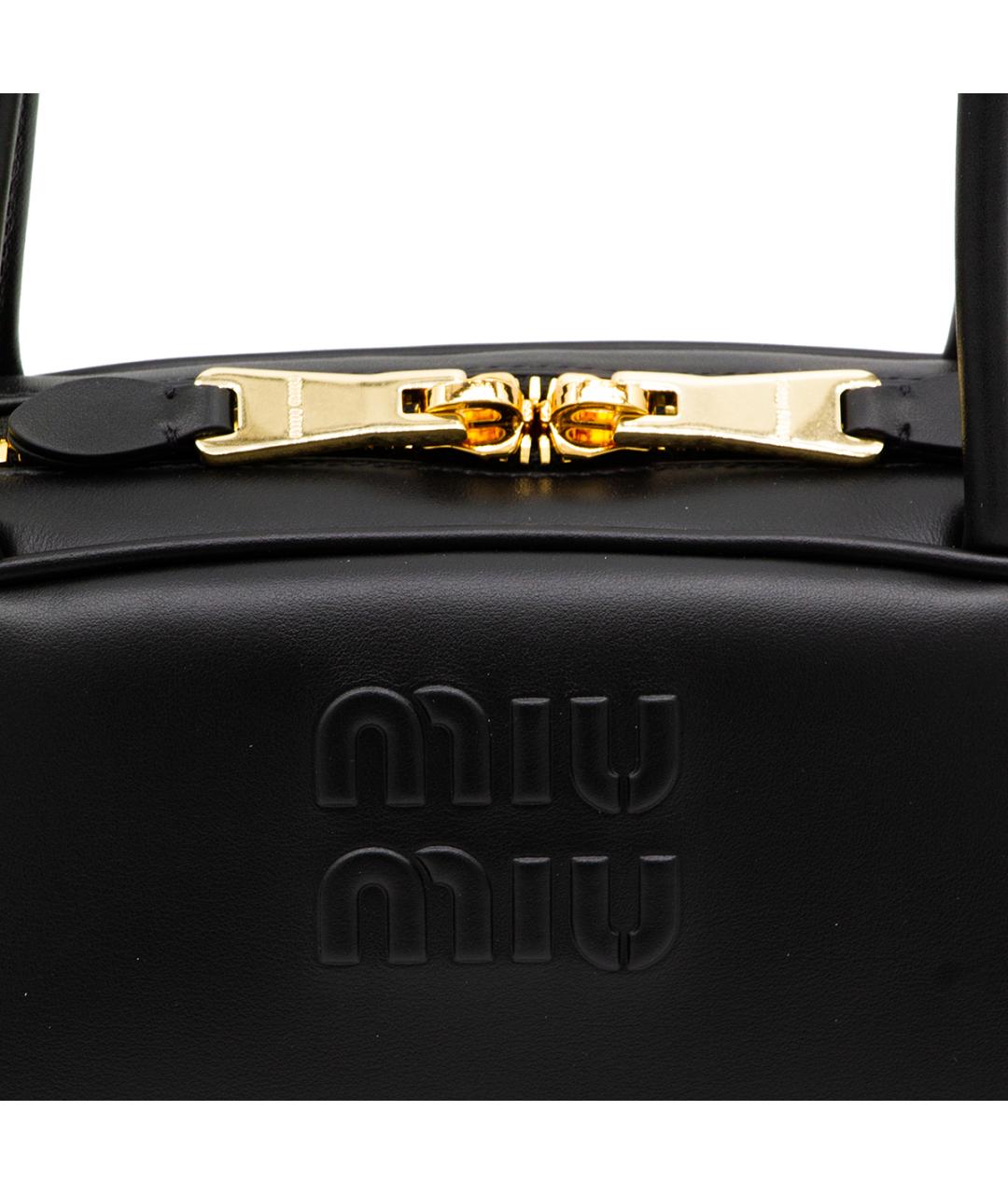 MIU MIU Черная кожаная сумка через плечо, фото 4