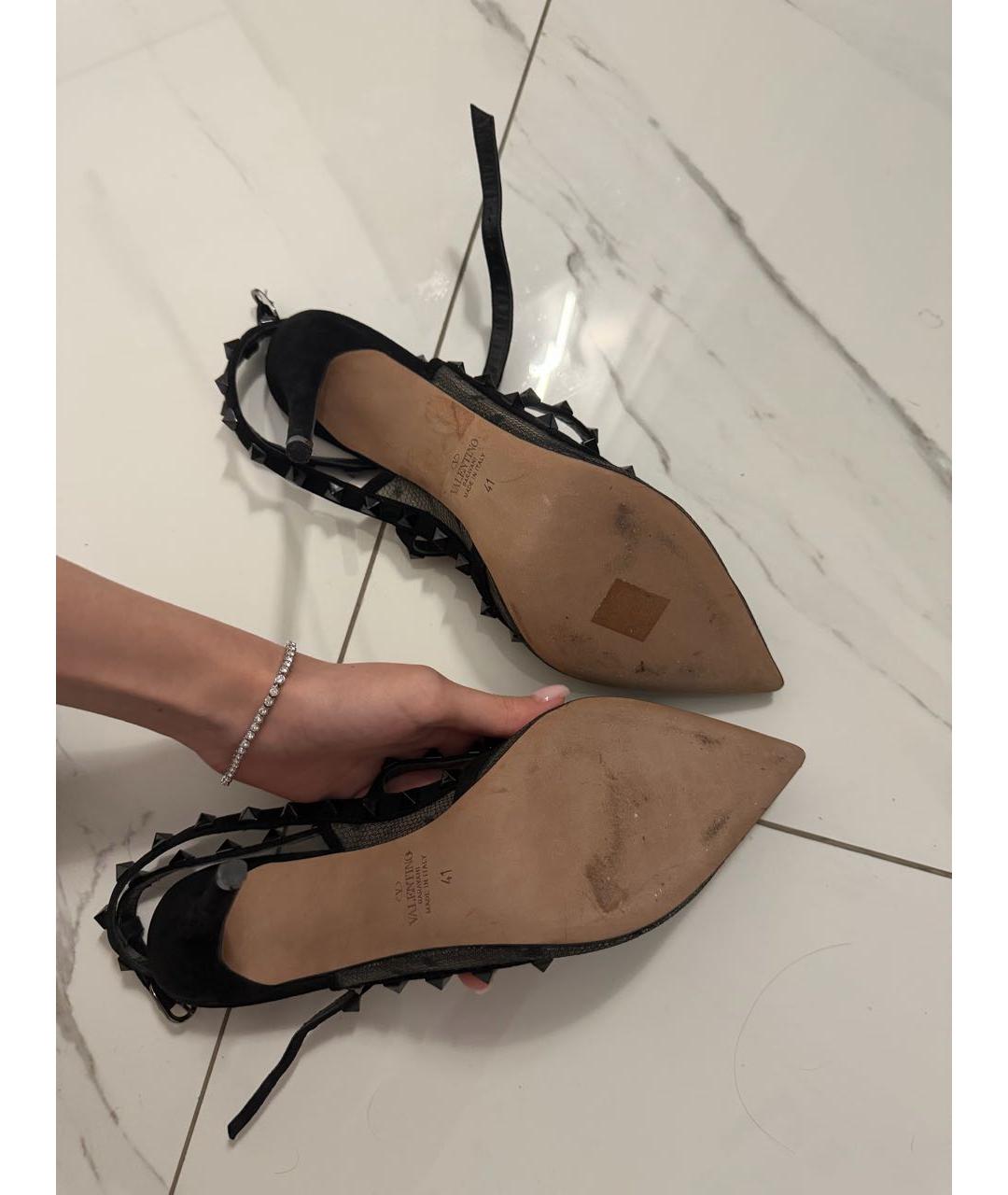 VALENTINO Черные бархатные туфли, фото 3