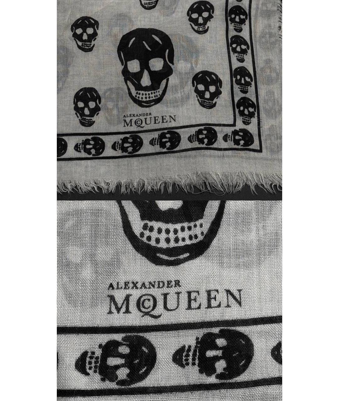 ALEXANDER MCQUEEN Белый шерстяной шарф, фото 3