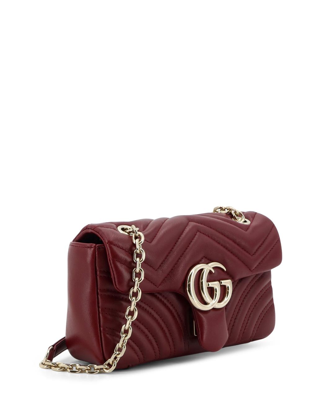 GUCCI Бордовая кожаная сумка через плечо, фото 3