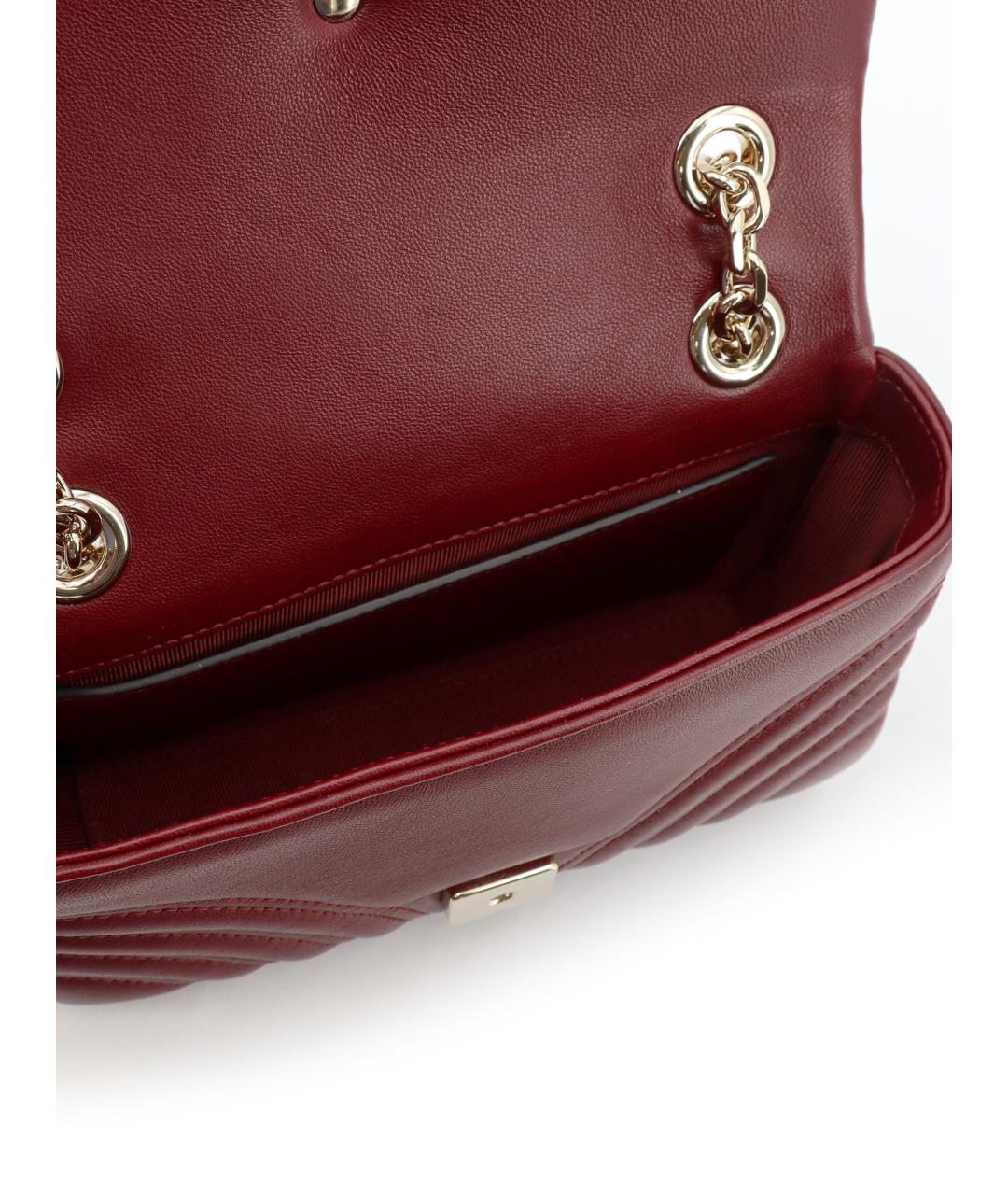 GUCCI Бордовая кожаная сумка через плечо, фото 4