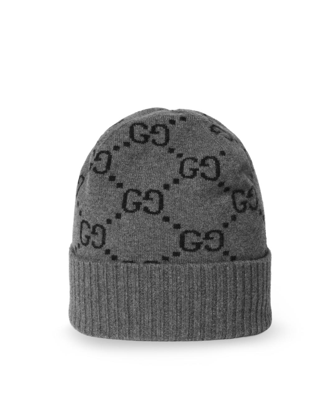 GUCCI Серая кашемировая шапка, фото 1