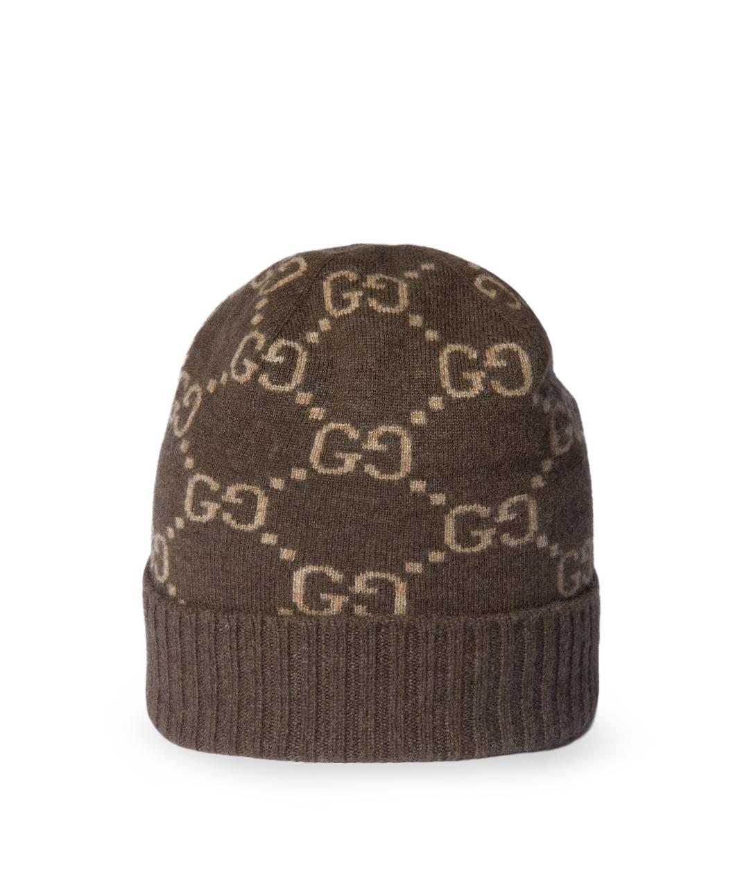 GUCCI Коричневая кашемировая шапка, фото 2