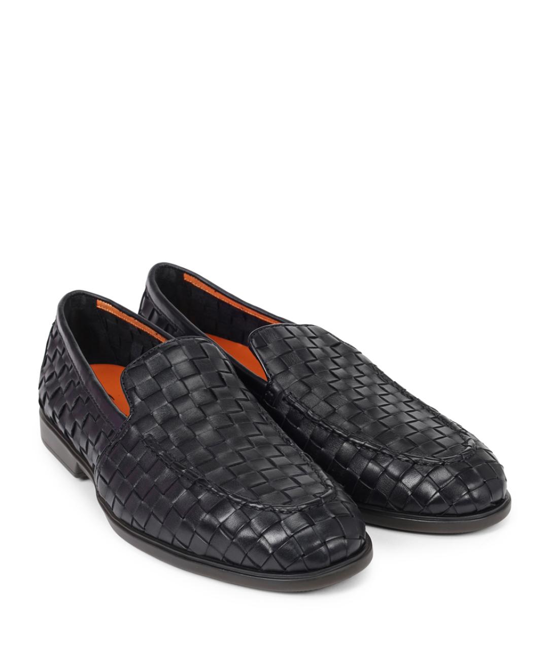 SANTONI Черные кожаные лоферы, фото 2