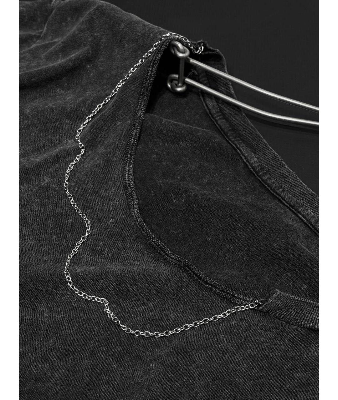SAINT LAURENT Антрацитовая хлопковая майка, фото 2